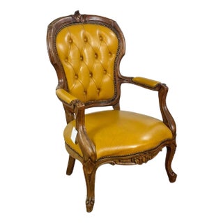 Vintage Armchair in Leather For Sale