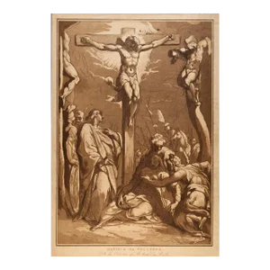 Crucifixion: 18th Century Etching by Conrad Metz after Daniele da Volterra, 1789