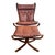 Sigurd Ressell Falcon Chair & Ottoman by Sigurd Ressell 1970s Brown Leather Bentwood Frame For Sale - Image 4 of 11