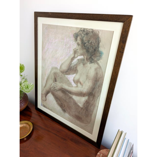 Emilia Castaneda, Female Nude, 1960s, Charcoal Drawing on Paper For Sale - Image 9 of 16