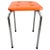 Mid-Century Modern Tube Frame Stool in Orange Leather, 1970s For Sale - Image 6 of 6