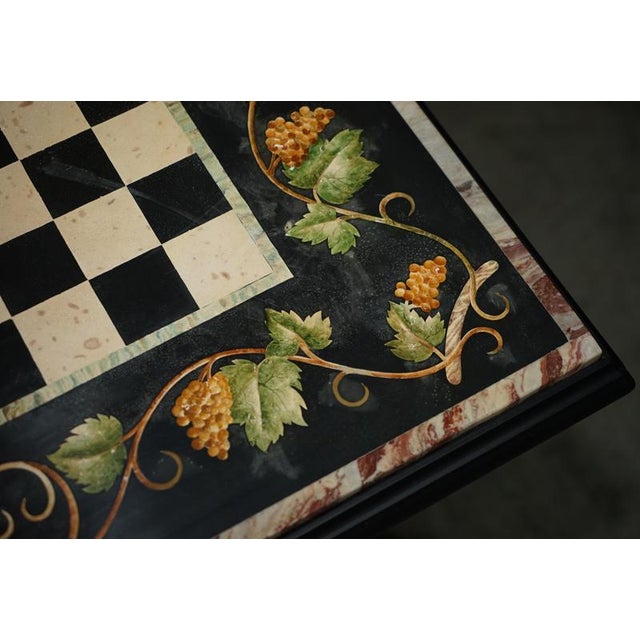 Large Antique Pietra Dura Marble Inlaid Chessboard Table with Cherrywood Base, 1880 For Sale - Image 15 of 18