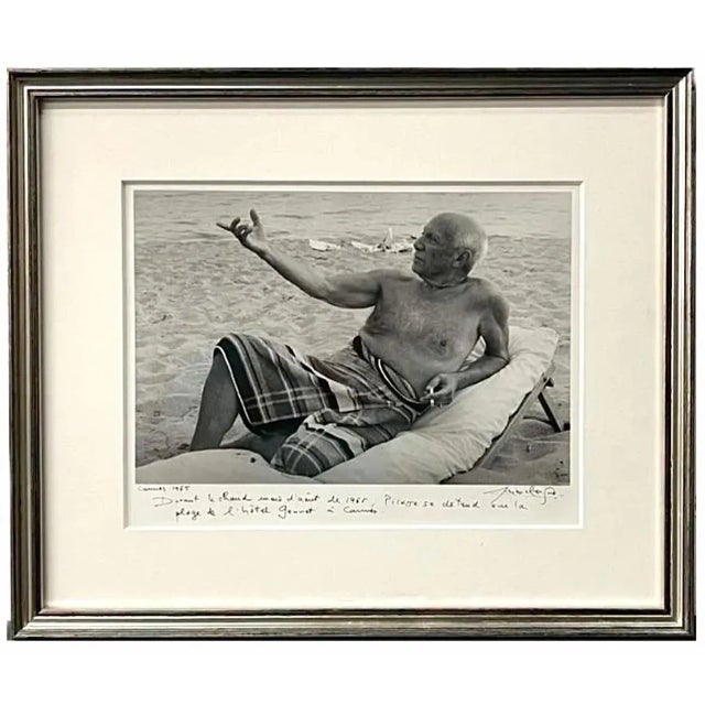 Mid 20th Century Lucien Clergue, Silver Gelatin Photograph Hand Signed Photo Pablo Picasso, Beach Lucien Clergue, 1959 For Sale - Image 5 of 5