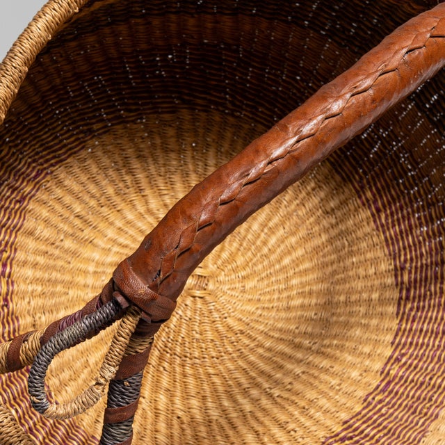 Mid 20th Century Ghana Tan Wicker Basket For Sale - Image 14 of 15