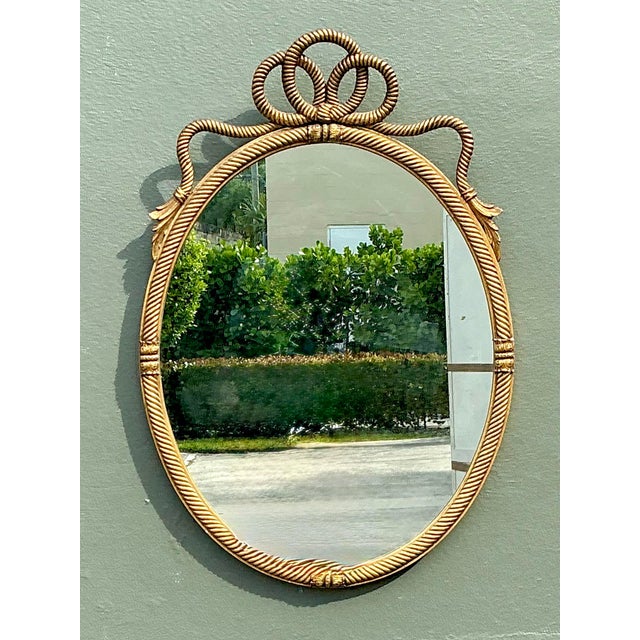 Mid 20th Century Vintage Gilt Rope and Tassle Mirror For Sale - Image 5 of 12