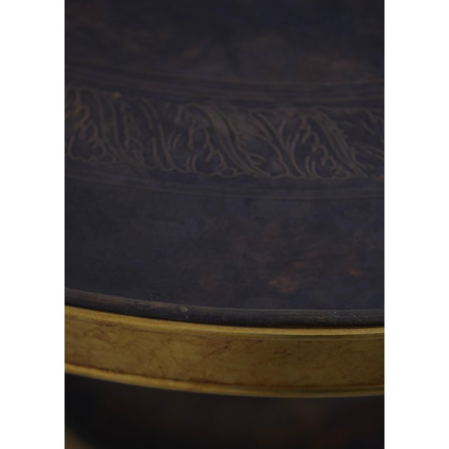 French Empire Round Gueridon Etched Bronze Top Lamp Table For Sale In Philadelphia - Image 6 of 12