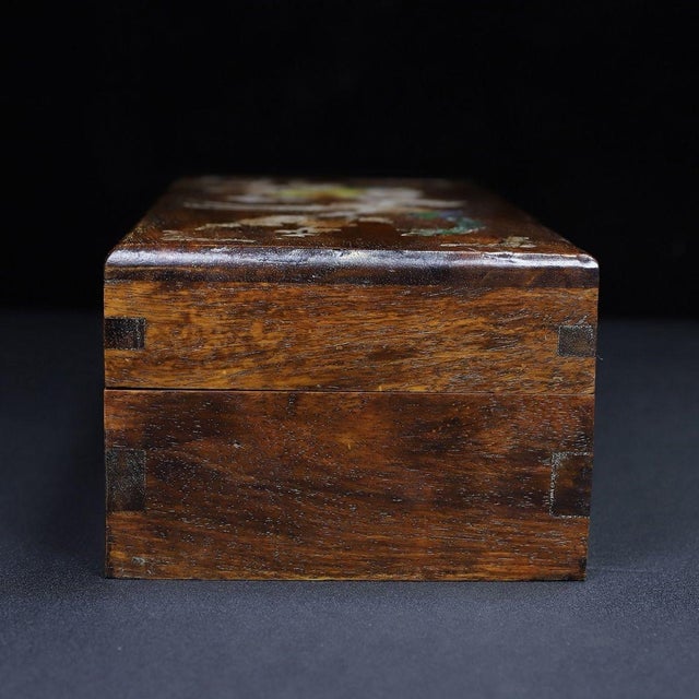 Huali Rosewood Box Inlaid With Mother-of-Pearl Bird Motif For Sale - Image 10 of 10