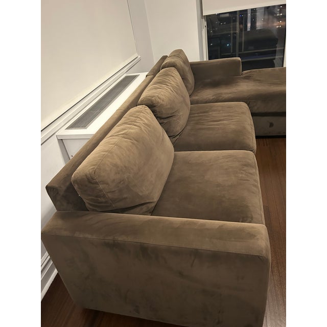 Beautiful, modern, gently used 2 piece sectional with right side chaise. The chaise seat is 56 inches in length and 33...