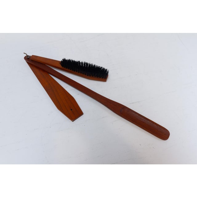 Danish Mid-Century Teak Hallway Set with Cloth Brush and Shoehorn, 1950s. Any true Mid-Century Modern lady or gentleman...