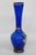 Cobalt Blue and Gold Hand Painted Flowers Czech Bohemian Glass Bud Vase For Sale - Image 4 of 13