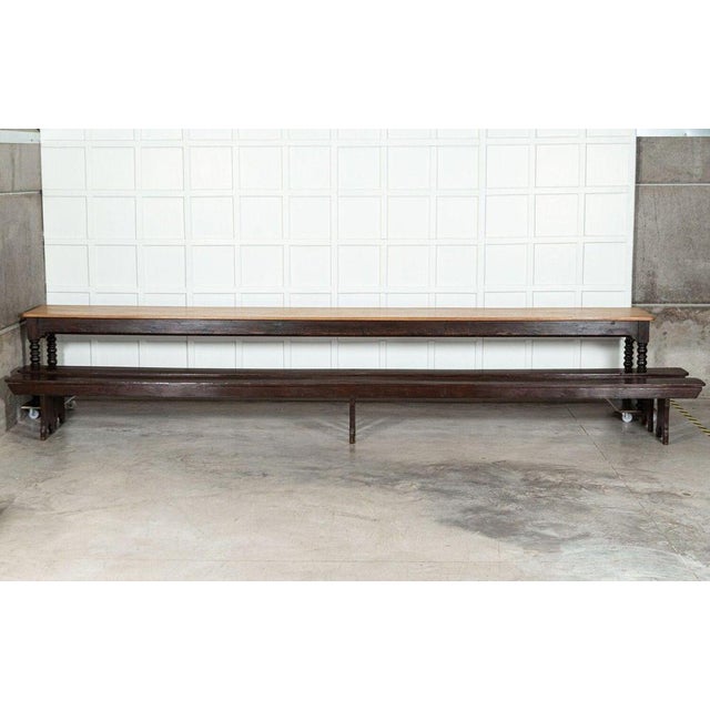 Set of English Convent Pine Benches, 1890 For Sale - Image 3 of 18