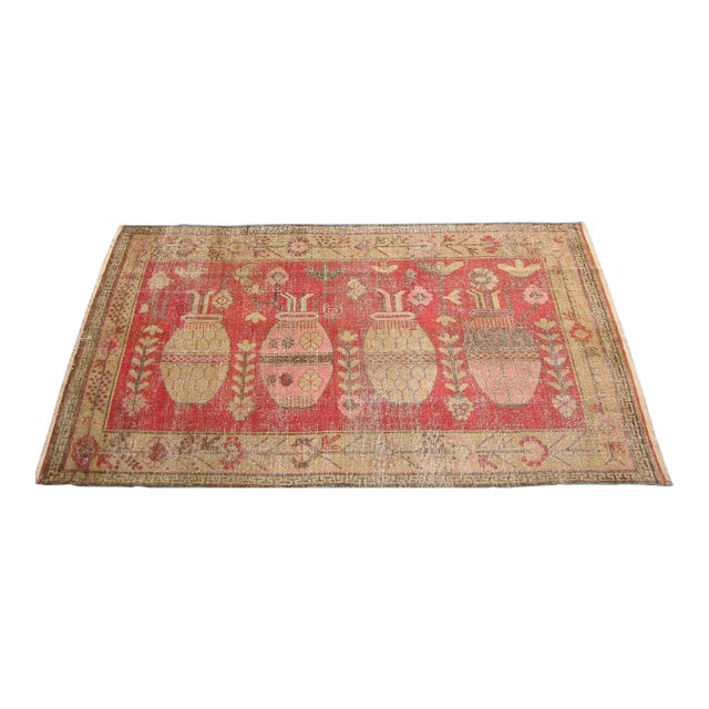 19th Century Botanical Nomad Style Samarkand Rug For Sale