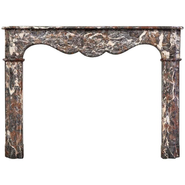 Stone 18th Century Louis XVI Fireplace Mantel in Rouge Royal Marble For Sale - Image 7 of 7