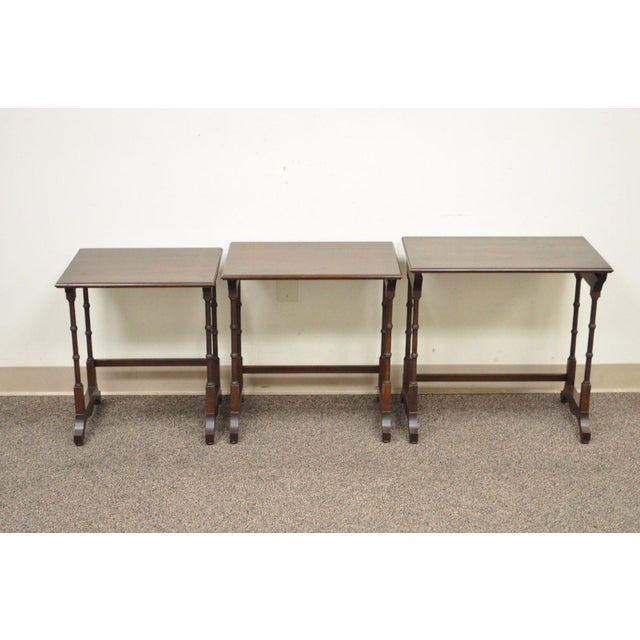 Vintage Ethan Allen Court Solid Cherry Nesting Nest of Side