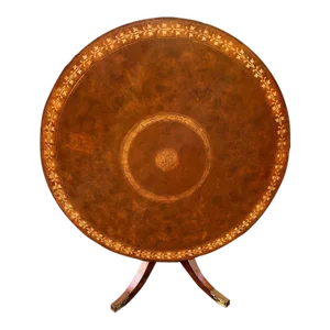 Late 20th Century Vintage George III Style Brass Marquetry Burlwood Breakfast Table