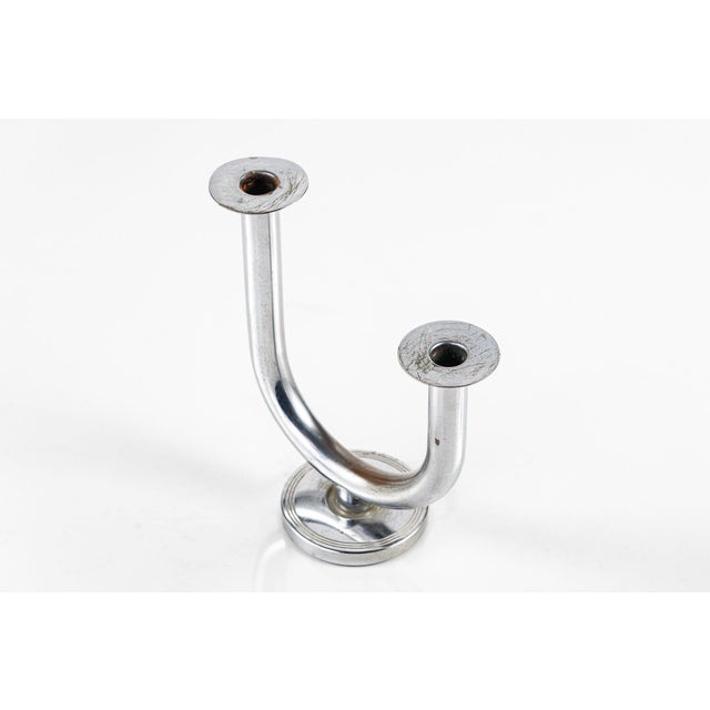 Art Deco Taurex Chrome Candlestick Holders by Walter Von Nessen for Chase For Sale - Image 14 of 16