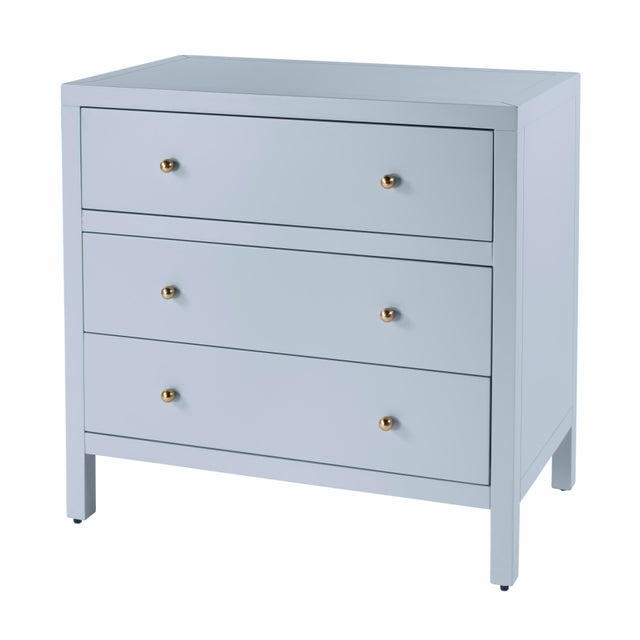Nora 34 in. W Wood 3 Drawer Chest, Light Blue For Sale - Image 9 of 9