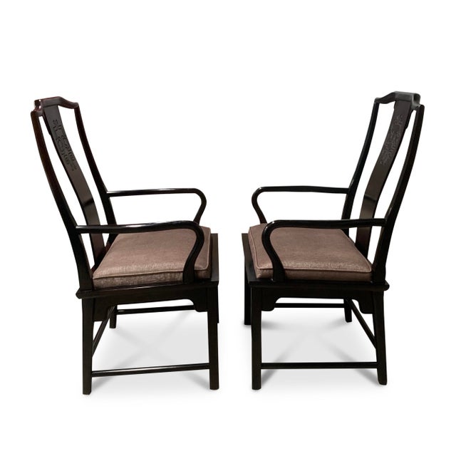 1970s 1970s Chinoiserie Dining Arm Chairs by Raymond Sobota for Century Furniture — a Pair For Sale - Image 5 of 6