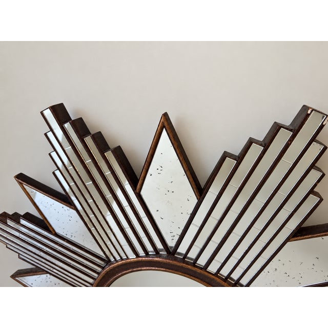 Vintage Geometric Starburst Mirror For Sale - Image 4 of 6