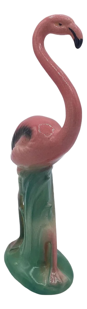 Mid 20th Century "Handsome" Pink Flamingo Ceramic Tabletop Statue by Leftons