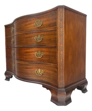 Baker 4 Drawer Serpantine Front Bracket Feet Federal Bachelor Chest Dresser