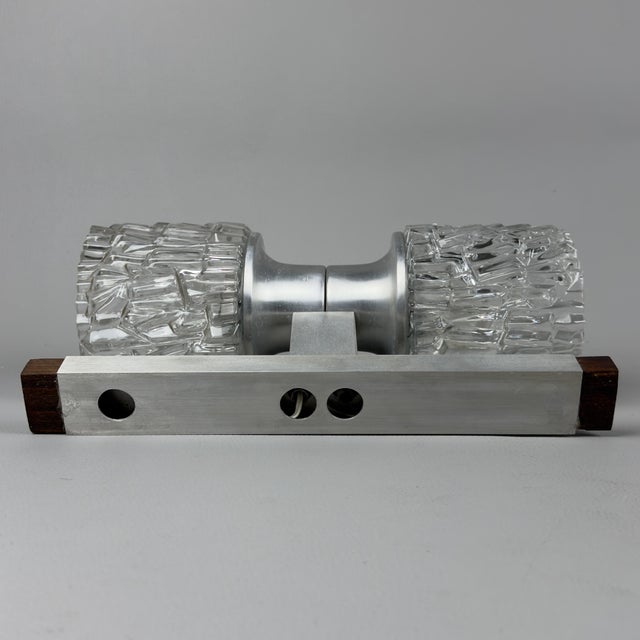 Wall Lamp in Aluminum and Crystal, 1970s For Sale - Image 11 of 18