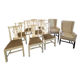 Chippendale Dining Chairs With Coordinating Host Chairs by Hickory Chair Set of 8 Side Chairs, 2 Host Chairs. For Sale