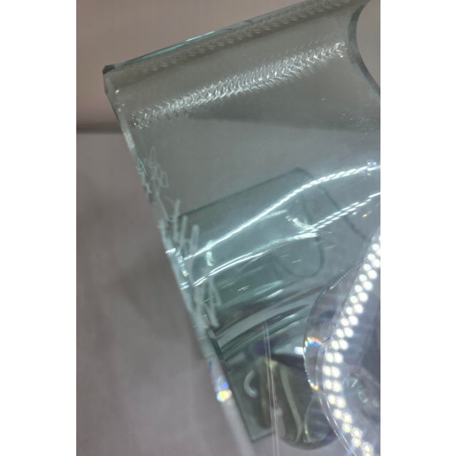 Vintage Steven Brewster Signed Postmodern Studio Art Glass Ribbon Sculpture "Meltdown" For Sale - Image 11 of 13