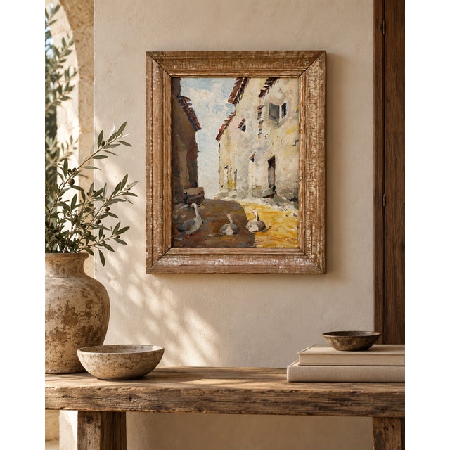 Robert, with Geese and Boat, 1930, Oil Painting For Sale - Image 3 of 13