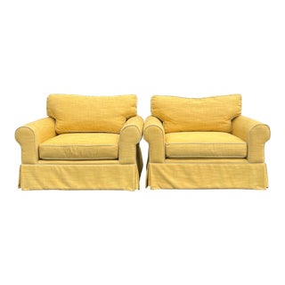 Paula Deen for Craftsmaster Oversized Upholstered Chairs - a Pair For Sale