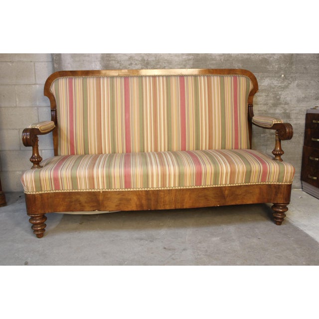 Wood Antique Piedmontese Upholstered Sofa, 1850 For Sale - Image 7 of 7