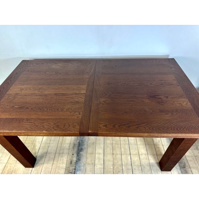 Wood Brutalist Oak Table with 2 Extension Leaves, 1990s For Sale - Image 7 of 13
