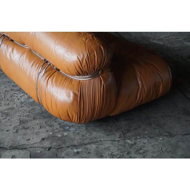 Soriana Three-Seater Sofa in Original Leather by Afra and Tobia Scarpa for Cassina, 1970s For Sale - Image 6 of 11