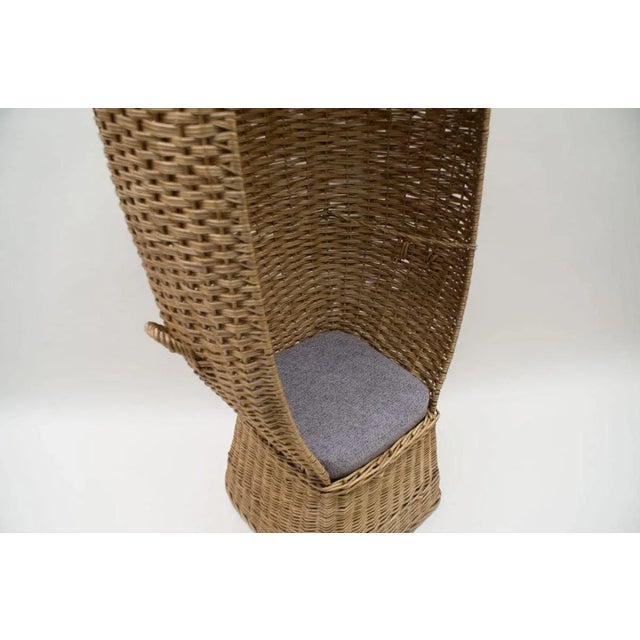 Large Italian Rattan Lounge Chair, 1970s For Sale - Image 14 of 18