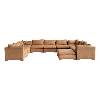 1970s Parsons Style Modular Sectional Sofa, 10 Pc For Sale