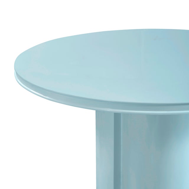 Elora Blue Lacquer Round Dining Table For Sale - Image 4 of 10