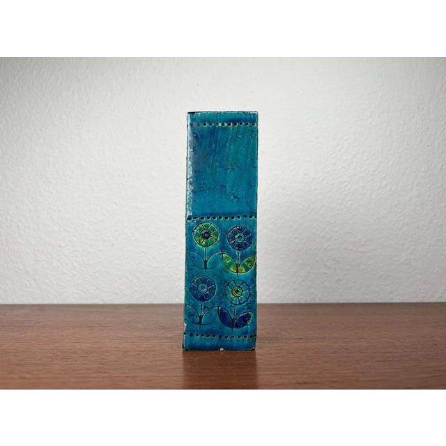 Ceramic Mid-Century Modern Flower Studio Pottery Block Vase by Aldo Londi for Bitossi, Italy, 1960s For Sale - Image 7 of 18