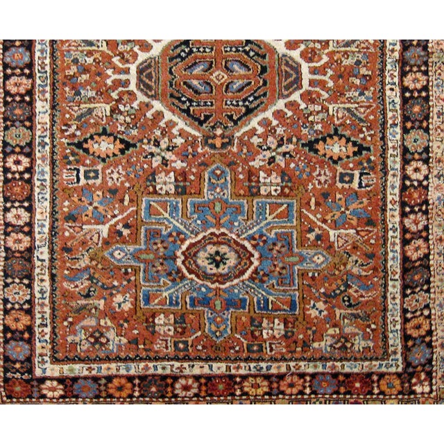 Art Deco 1920s Antique Persian Heriz Karaja Rug For Sale - Image 3 of 4