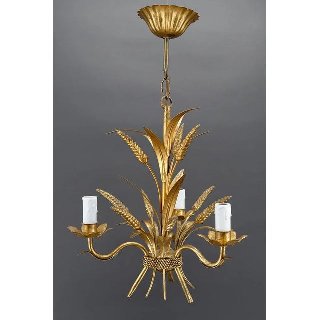 Golden Pendant with Ears of Wheat, 1960s For Sale - Image 4 of 13