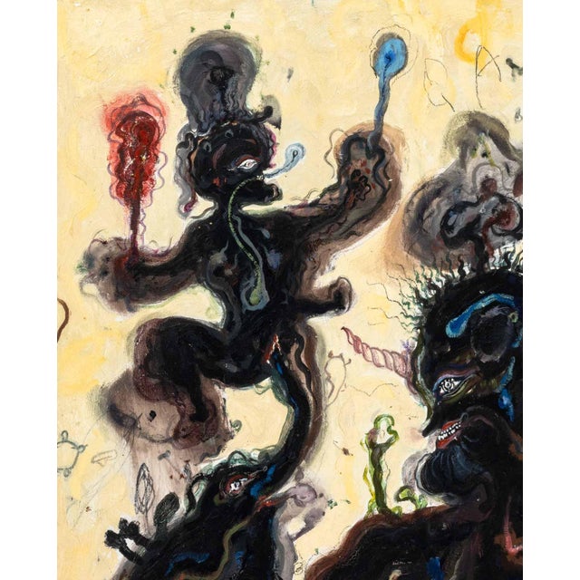 Robert Dandarov (Macedonian/American, b. 1959), "Gaia and Ouranos", Oil on Wood Panel, 1989, signed and dated lower right,...