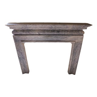 20th Century French Louis XVI Marble Fireplace in Blue-Grey Tones For Sale