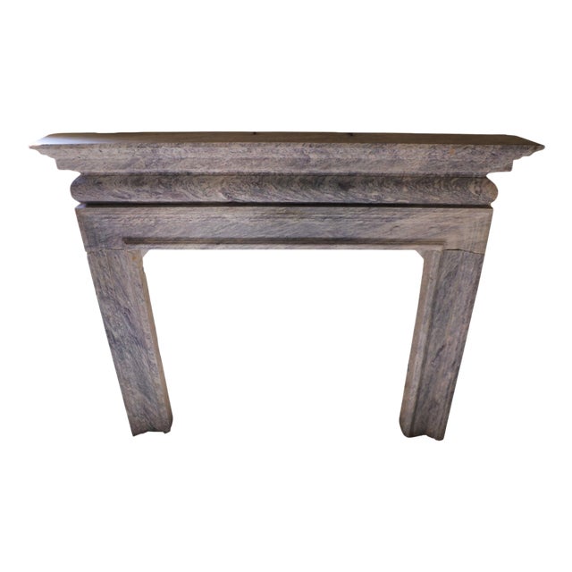 20th Century French Louis XVI Marble Fireplace in Blue-Grey Tones For Sale