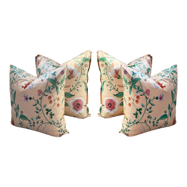 Umeko French Chintz Designer Down Pillows - Set/4 For Sale