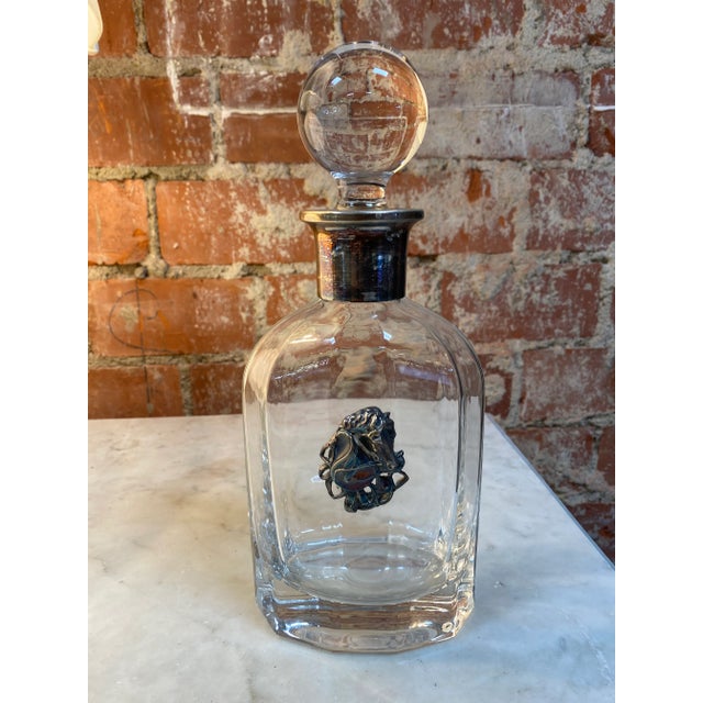 Transparent 1950s Decorative Crystal and Silver Bottle For Sale - Image 8 of 8