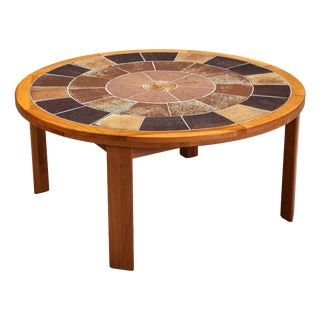 Oak and Ceramic Coffee Table by Tue Poulsen for Haslev, 1960s For Sale