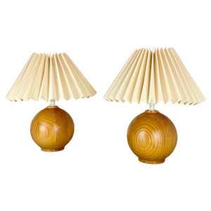 Pine Ball Table Lights, Sweden, 1970s, Set of 2
