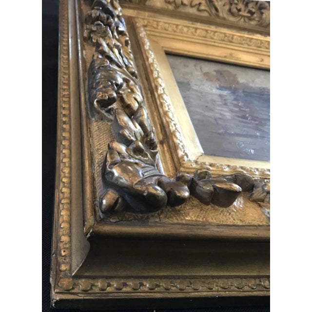 1920s French Nautical Impressionist Oil Painting by E. Godfrinon, Framed For Sale - Image 4 of 9