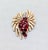 Mid-Century Modern Vintage Signed Crown Trifari Goldtone Faux-Garnet Rhinestone Brooch For Sale - Image 3 of 8