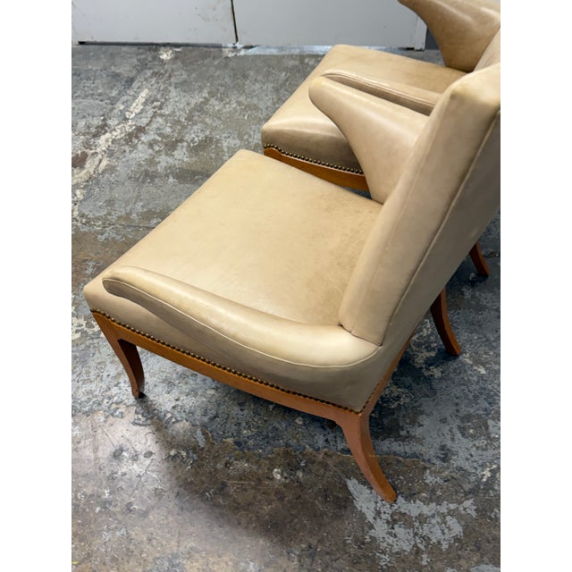 Textile Rose Tarlow Swedish Library Leather Armchairs, Pair For Sale - Image 7 of 12