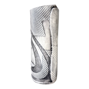 Ash Works Pottery Vase 1990 Anne Schiesel-Harris Black White Ceramic Cylinder